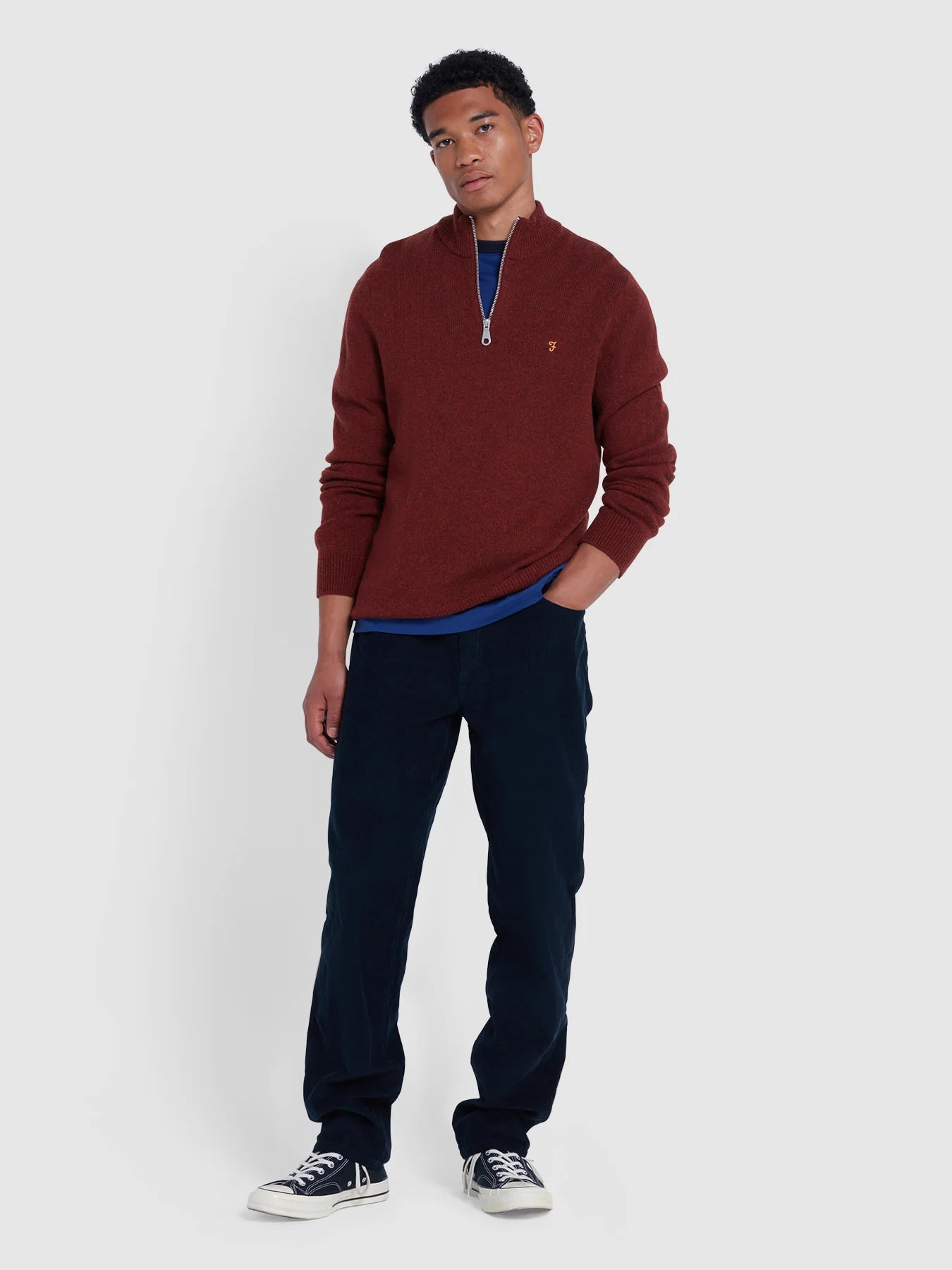 Farah Birchall Quarter Zip Lambswool