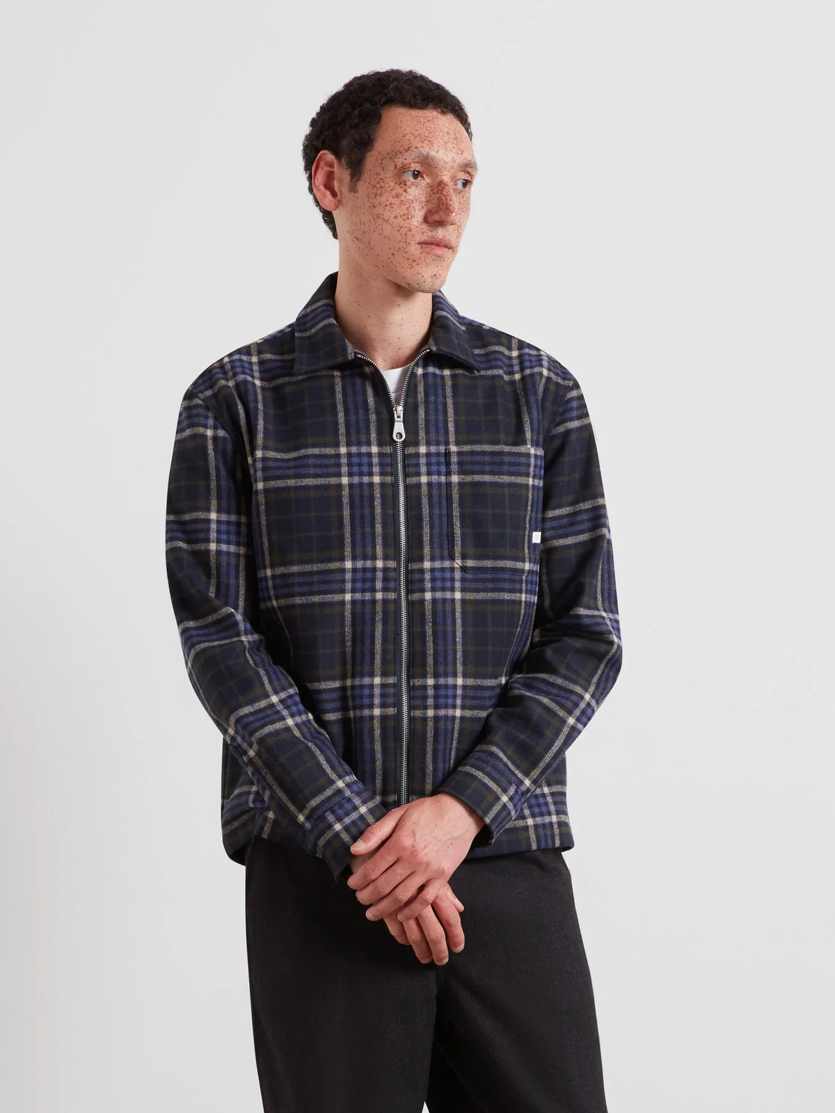 Farah Asher Zipped Check Overshirt