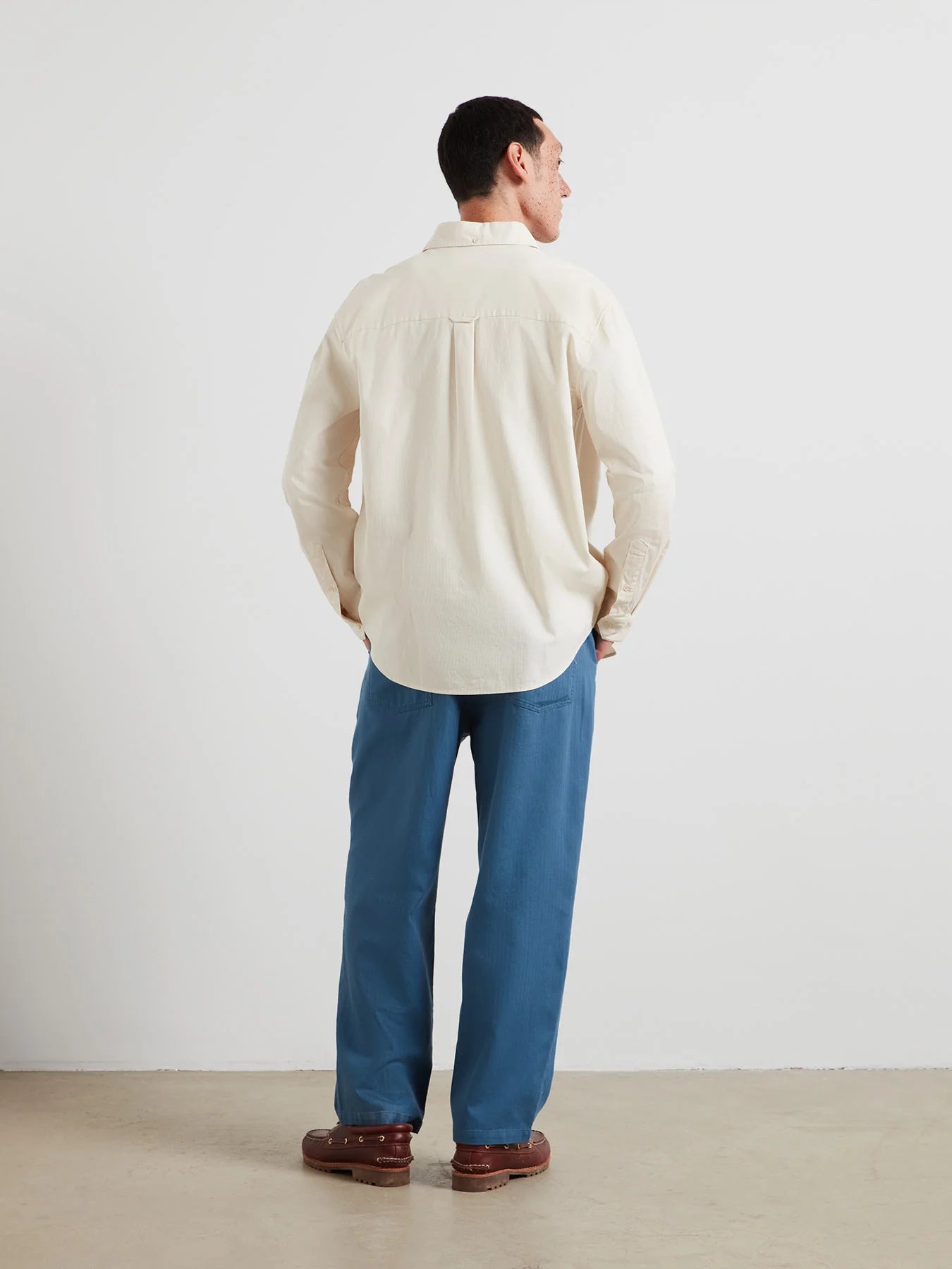 Farah Netherton Bedford Cord Shirt In Ecru