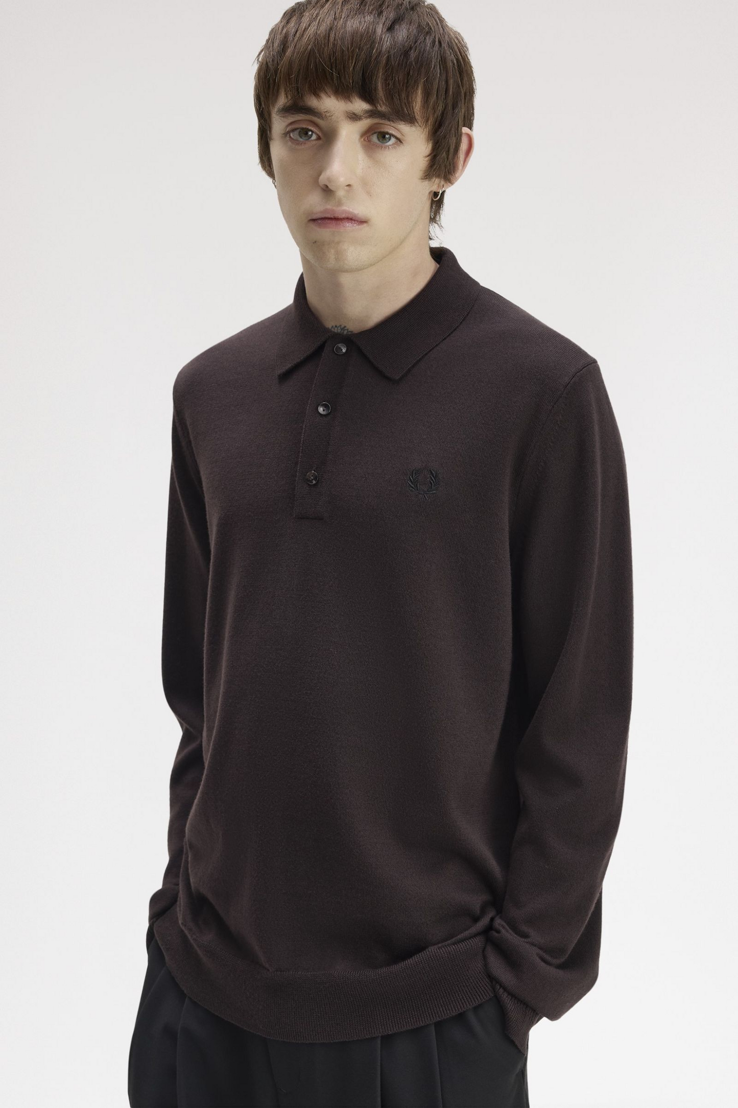 Fred Perry Long Sleeve Knitted Shirt K4535