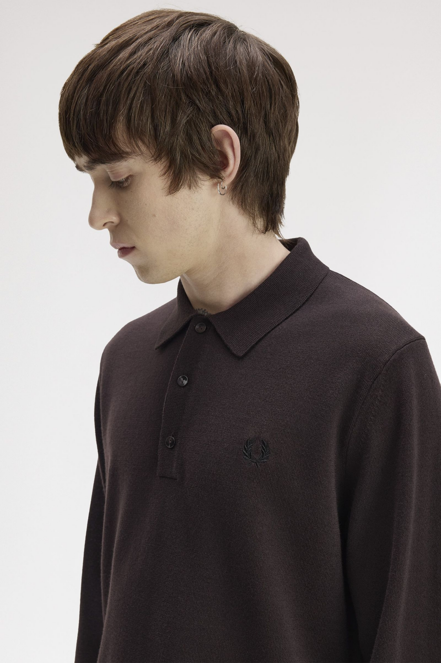 Fred Perry Long Sleeve Knitted Shirt K4535