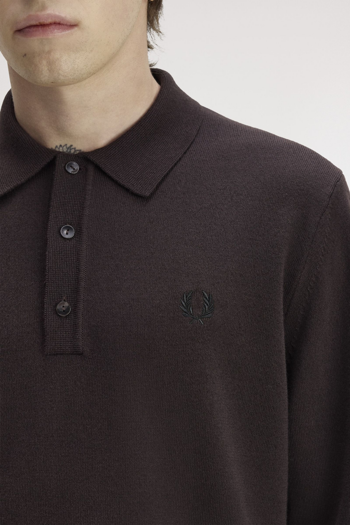 Fred Perry Long Sleeve Knitted Shirt K4535