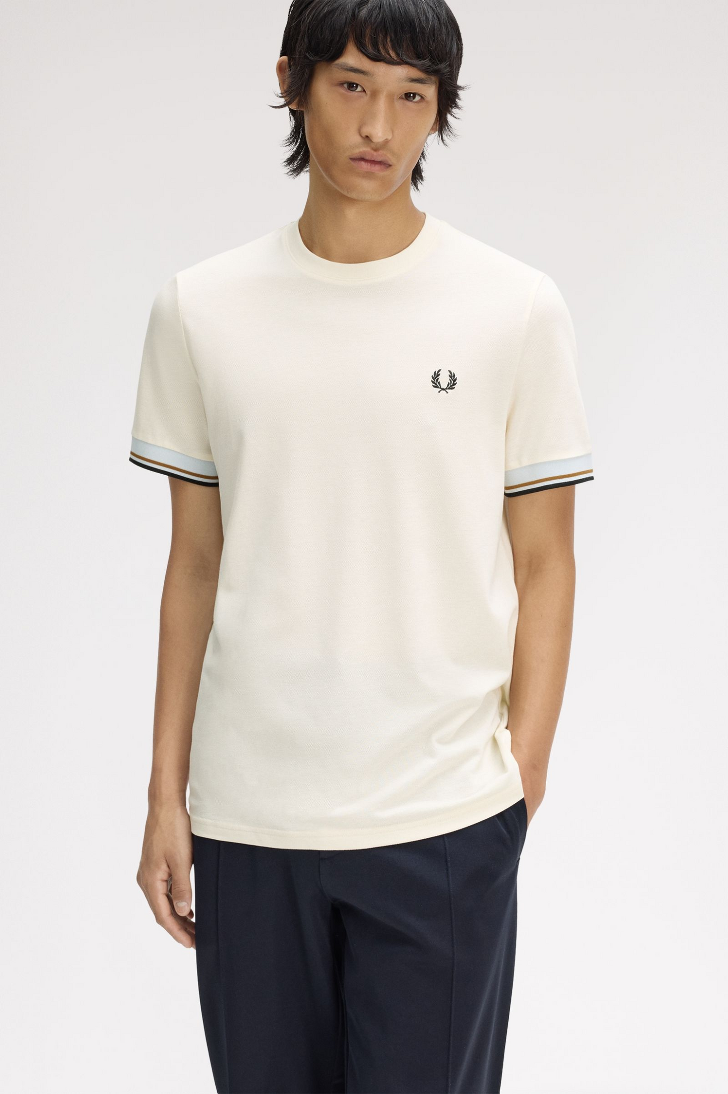 Fred Perry Twin Tipped Cuff T-Shirt (Ecru)