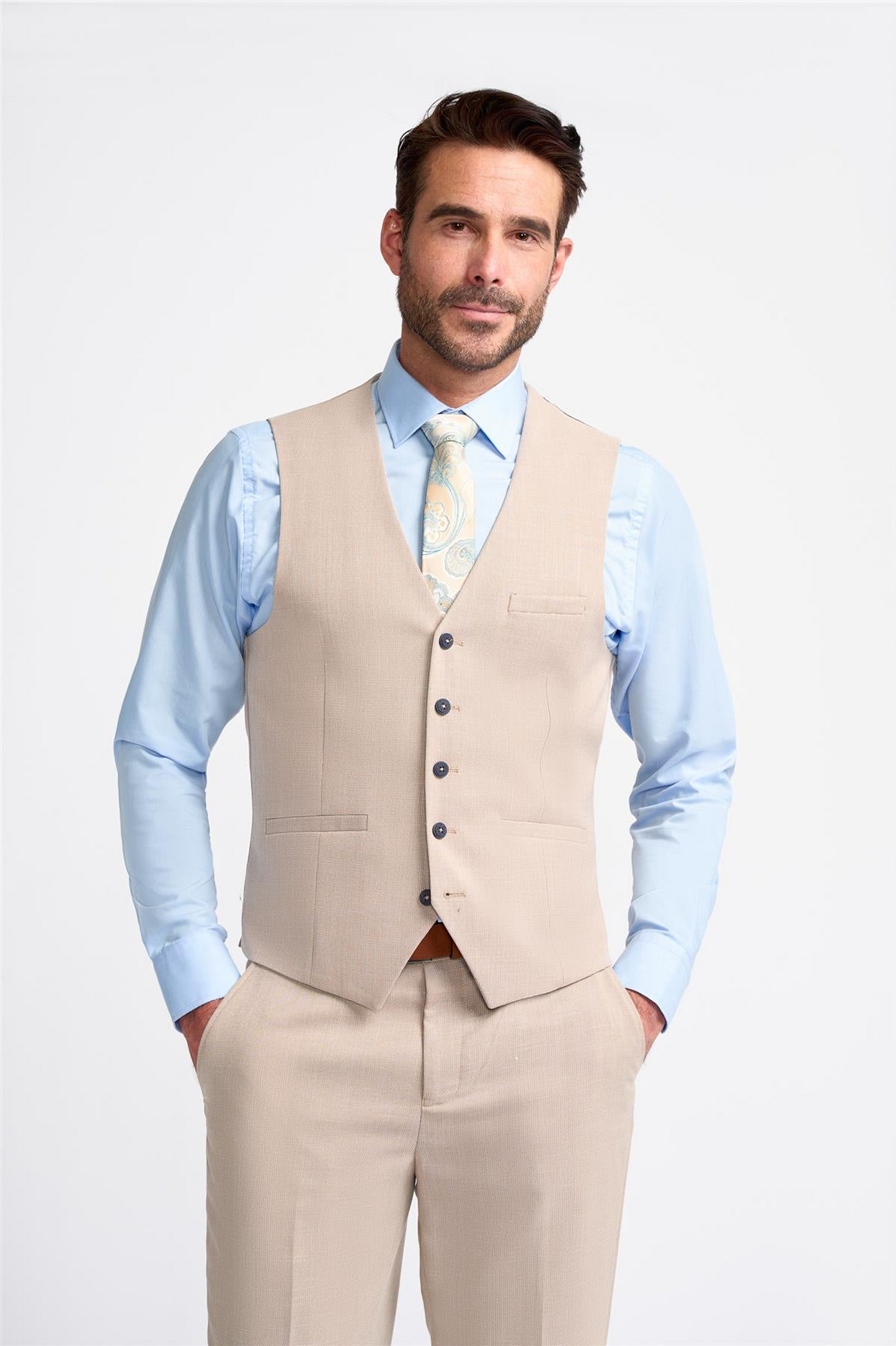 Cavani Miami Beige Waistcoat