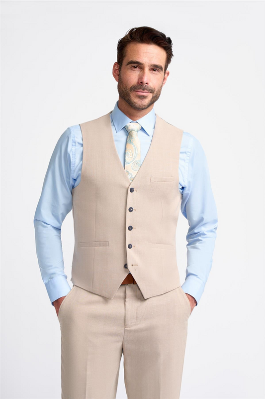 Cavani Miami Beige Waistcoat