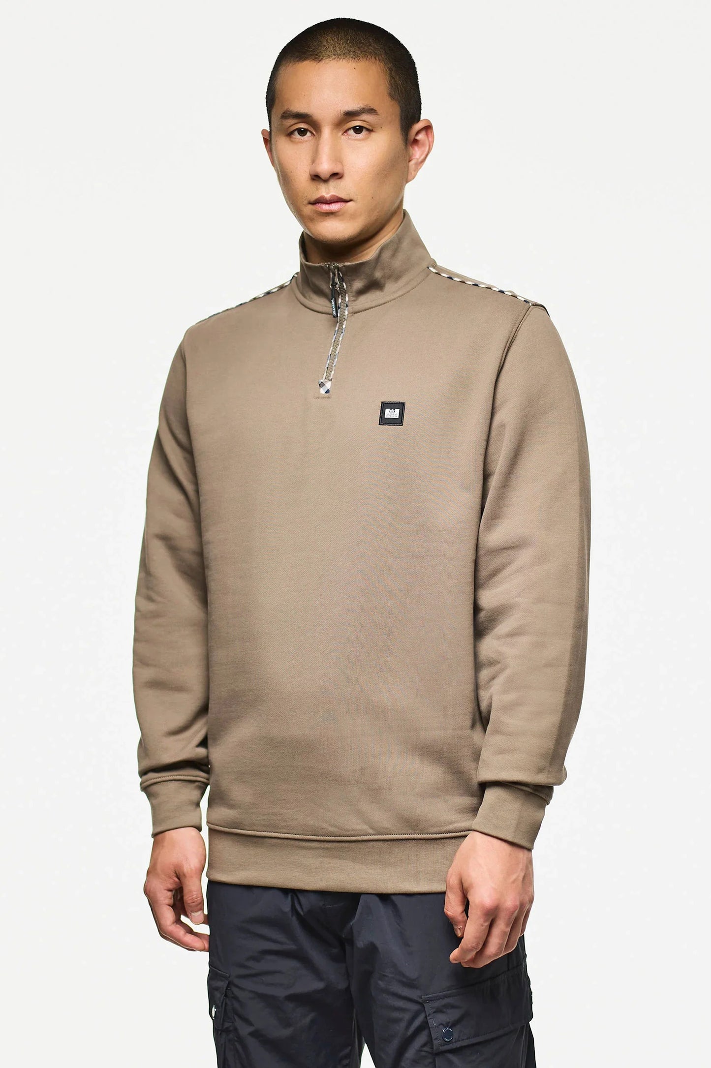 Weekend Offender Matisa Quarter Zip Sweatshirt Tobacco Brown