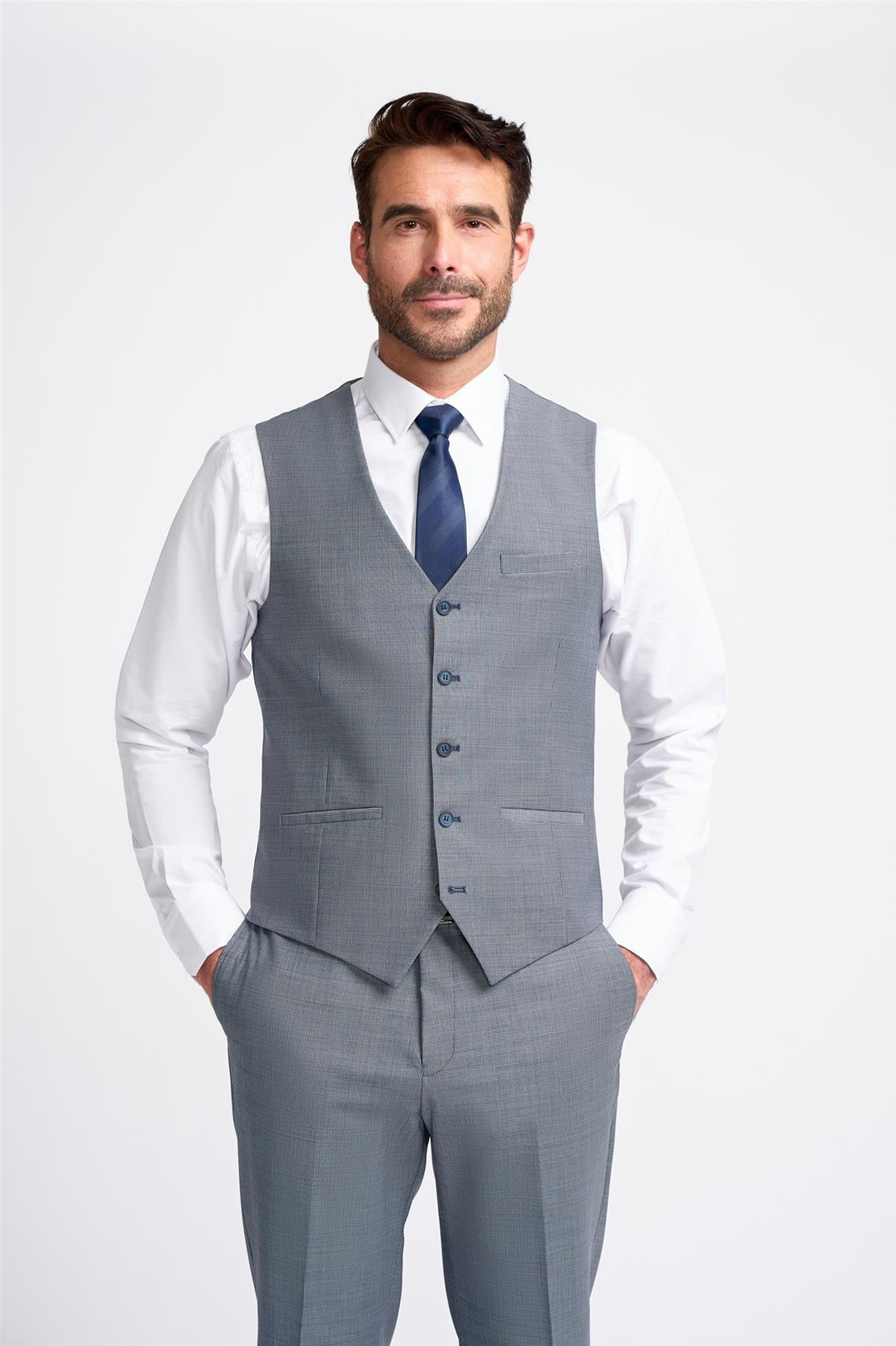 Cavani Bond Wool Rich Puppy Tooth Waistcoat