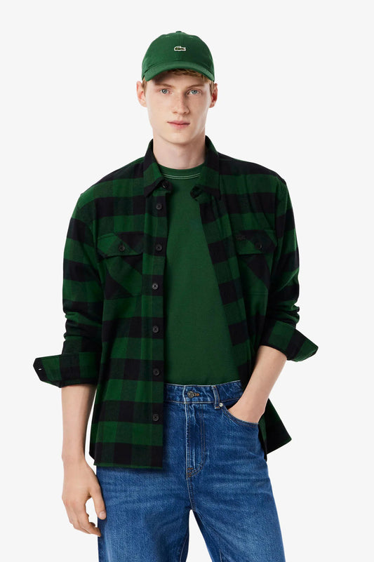 Lacoste Oversized Cotton Plaid Overshirt