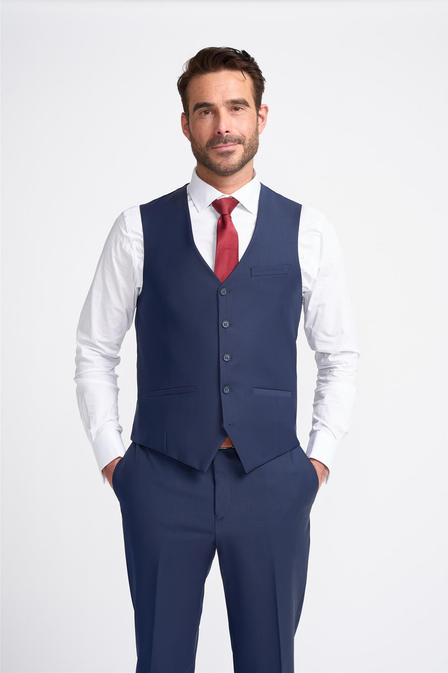 Cavani Bond Wool Rich Navy Waistcoat