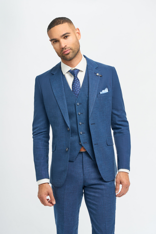 Cavani Miami Blue Slim Fit Blazer