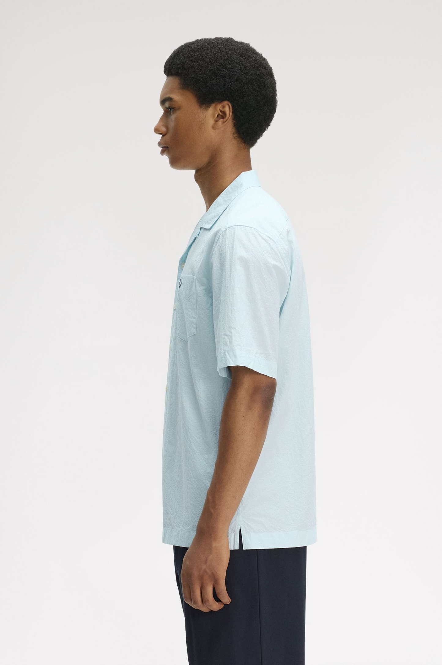 Fred Perry Seersucker Revere Collar Shirt M2471