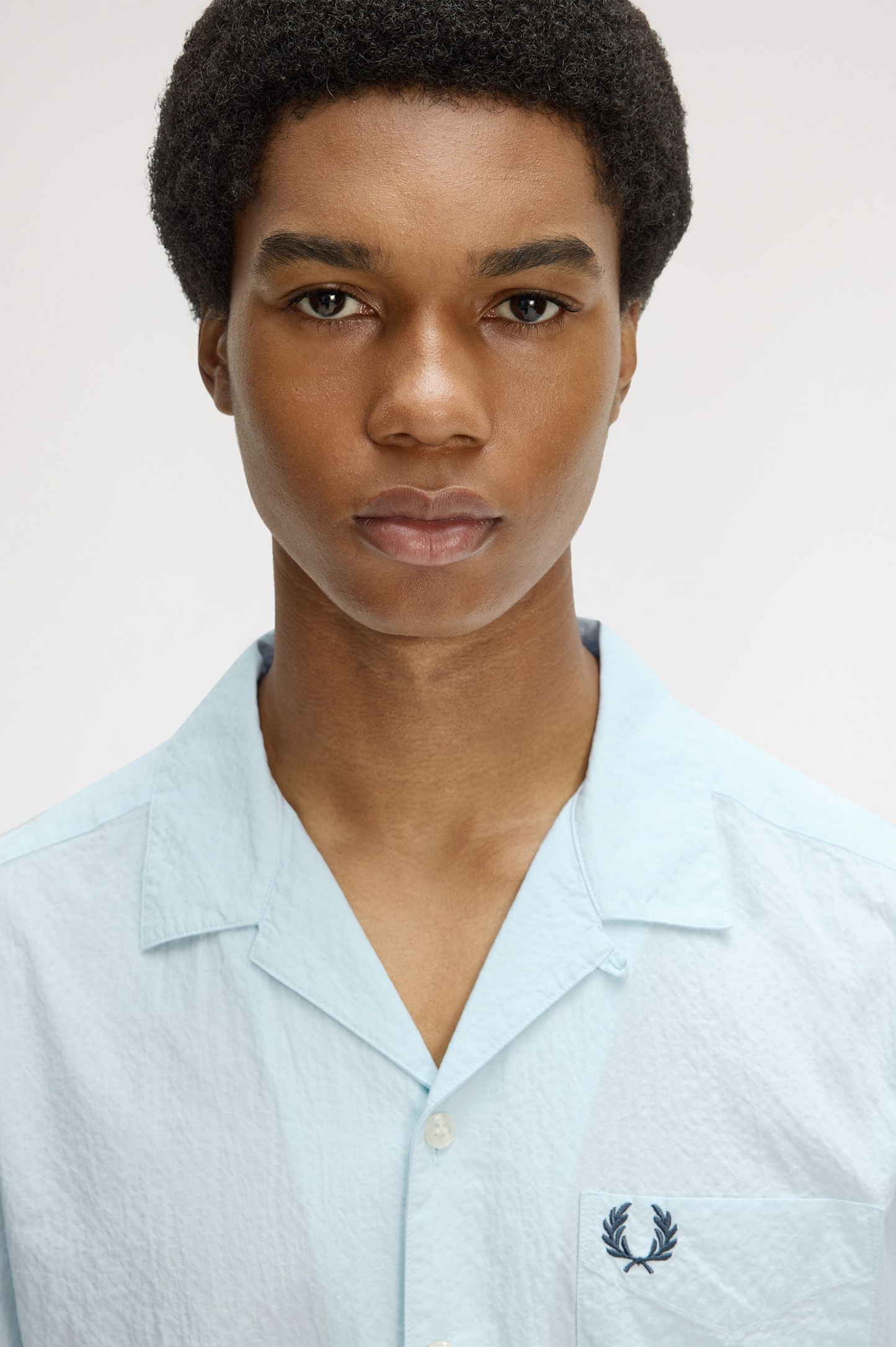 Fred Perry Seersucker Revere Collar Shirt M2471