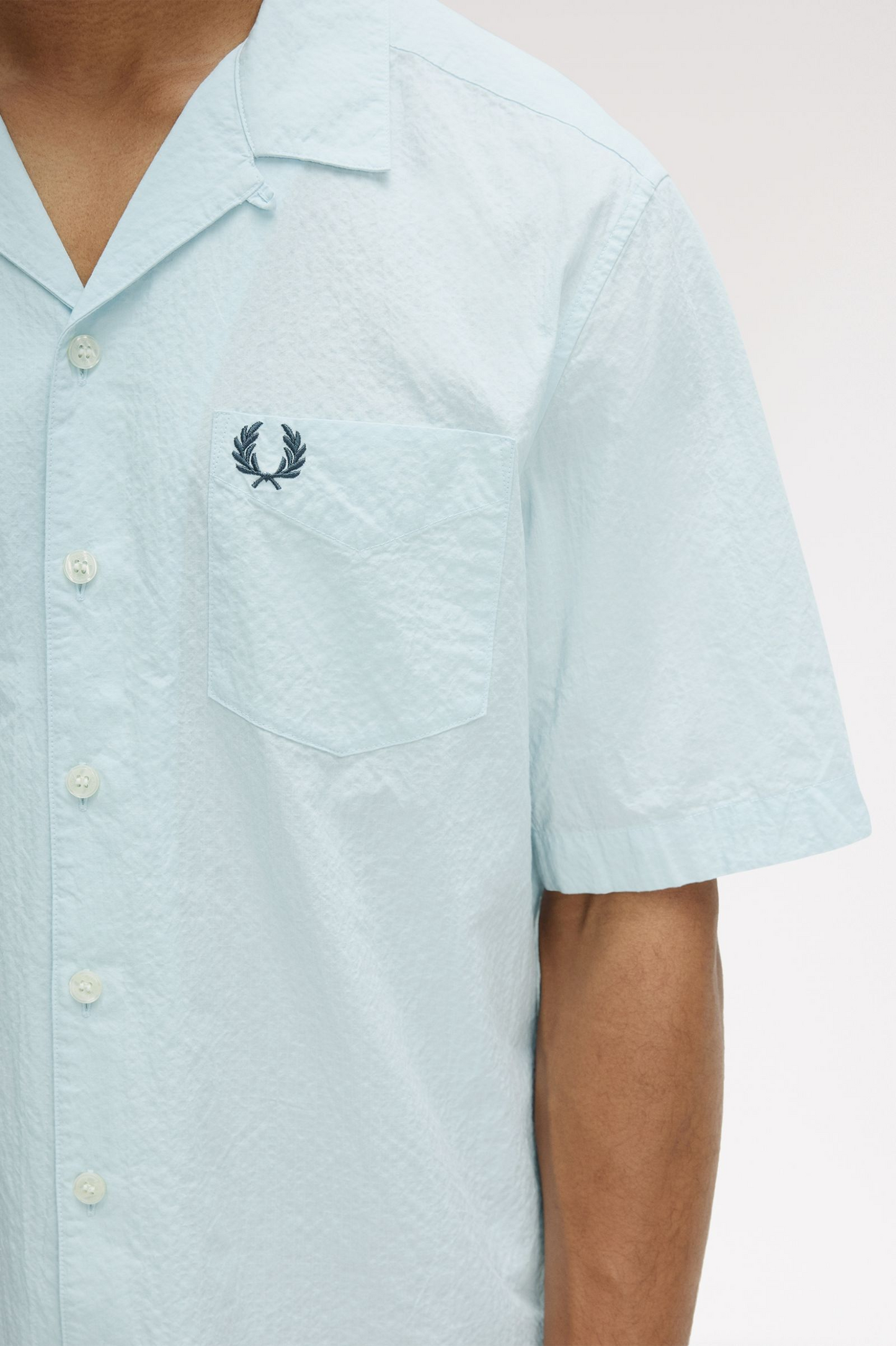 Fred Perry Seersucker Revere Collar Shirt M2471