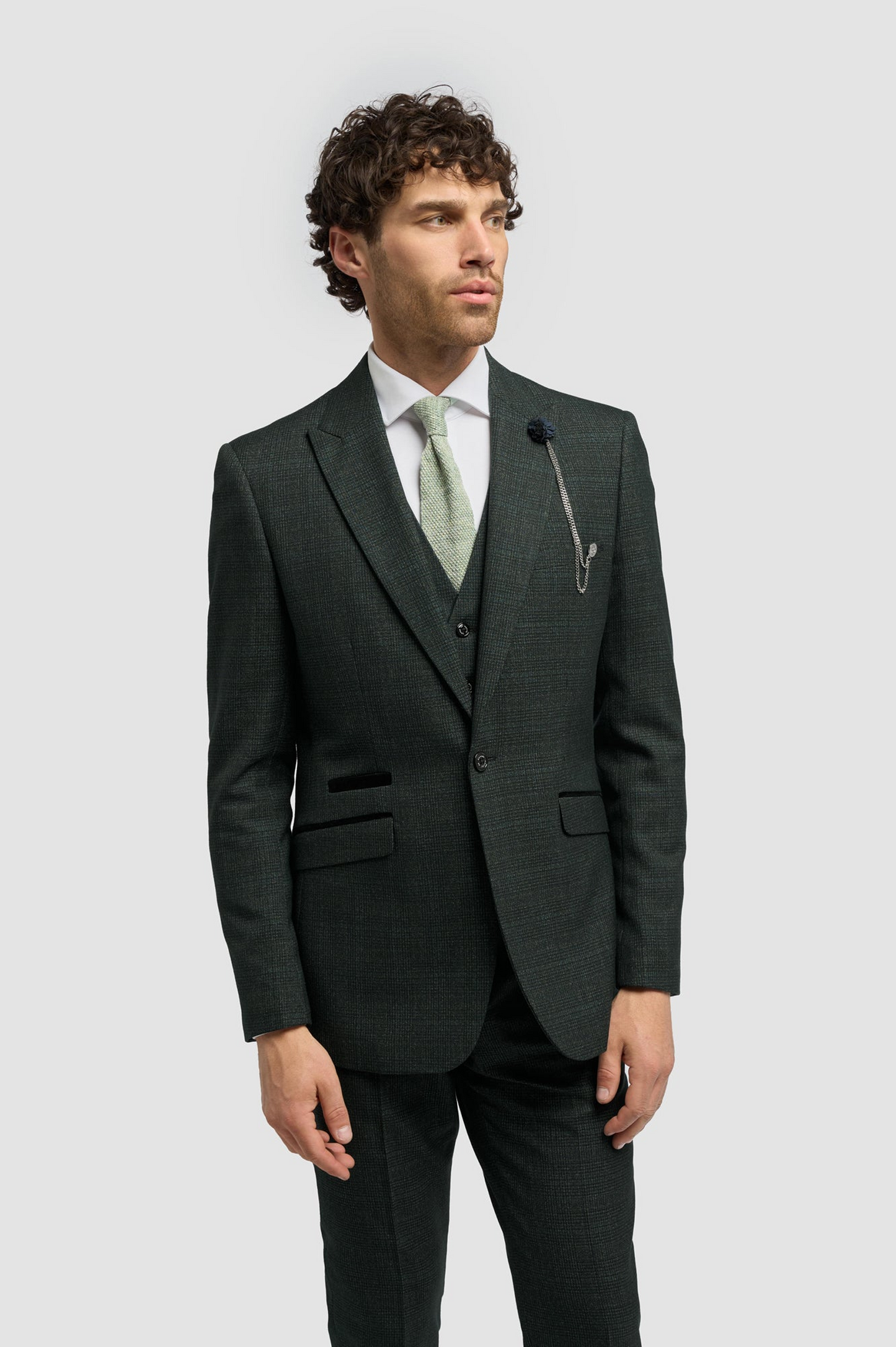 Cavani Caridi Olive Slim Fit Blazer