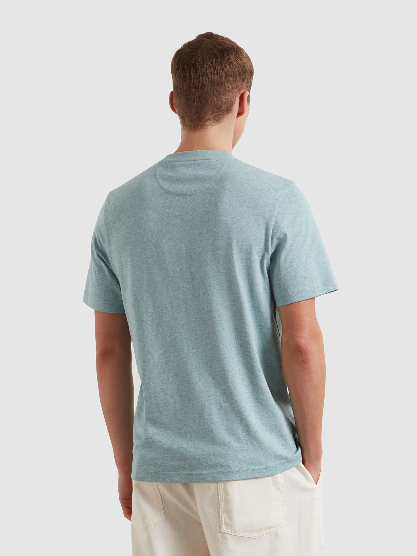Farah Danny Regular Fit Organic Cotton T-Shirt In Green Mist Marl