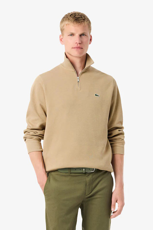 Lacoste Zip-Up High Neck Interlock Sweatshirt