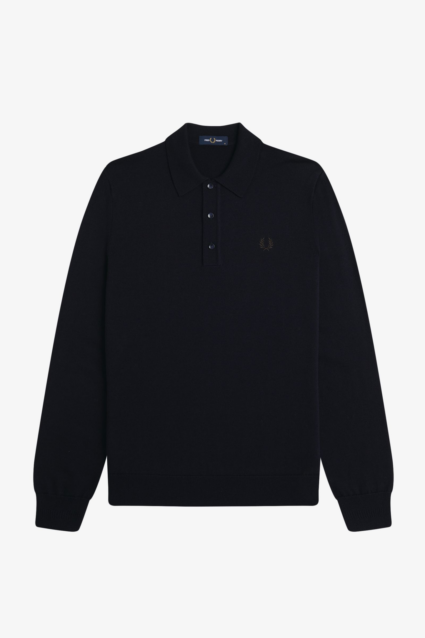Fred Perry Long Sleeve Knitted Shirt K4535 Navy