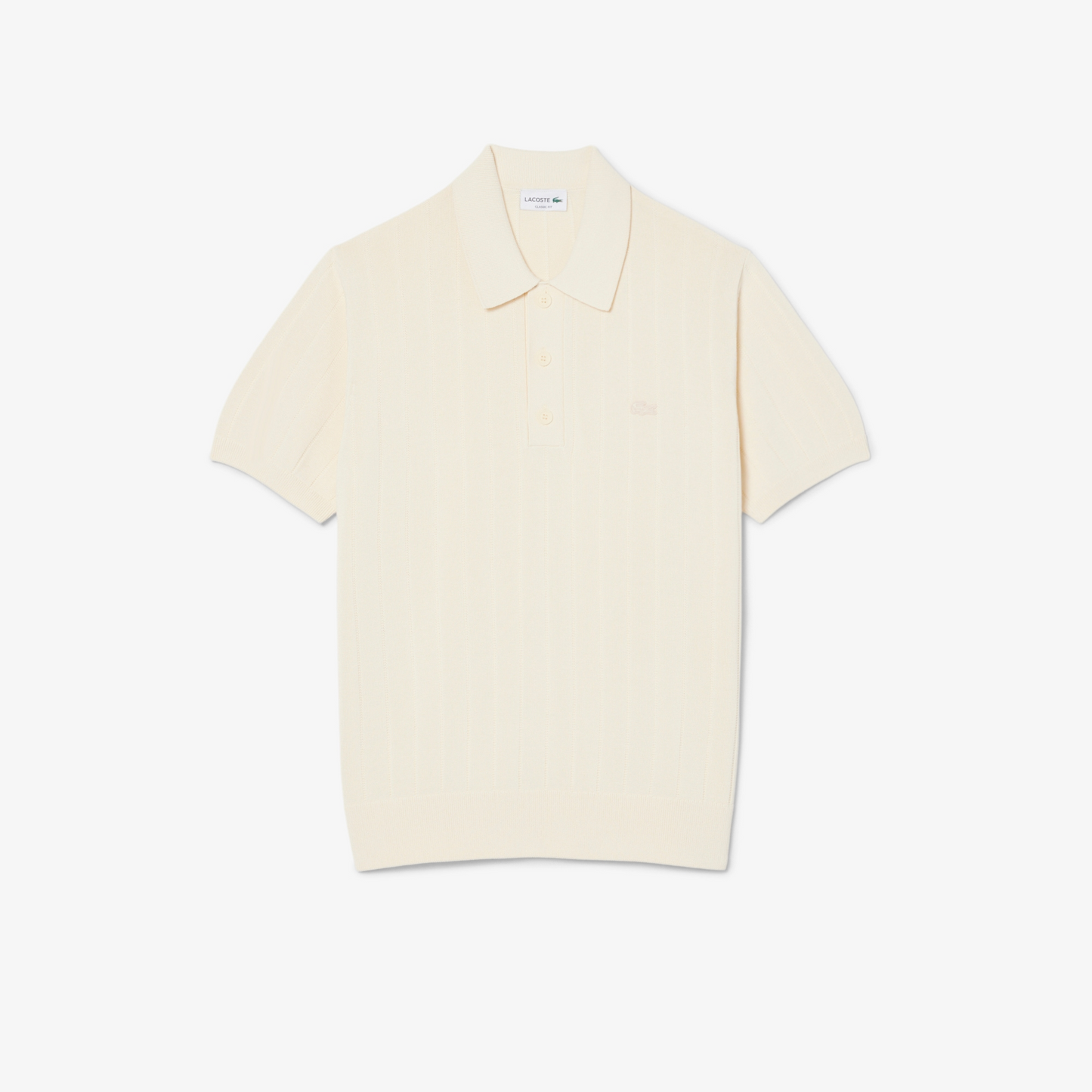 Lacoste Fluid Ribbed Knit Polo Collar Sweater