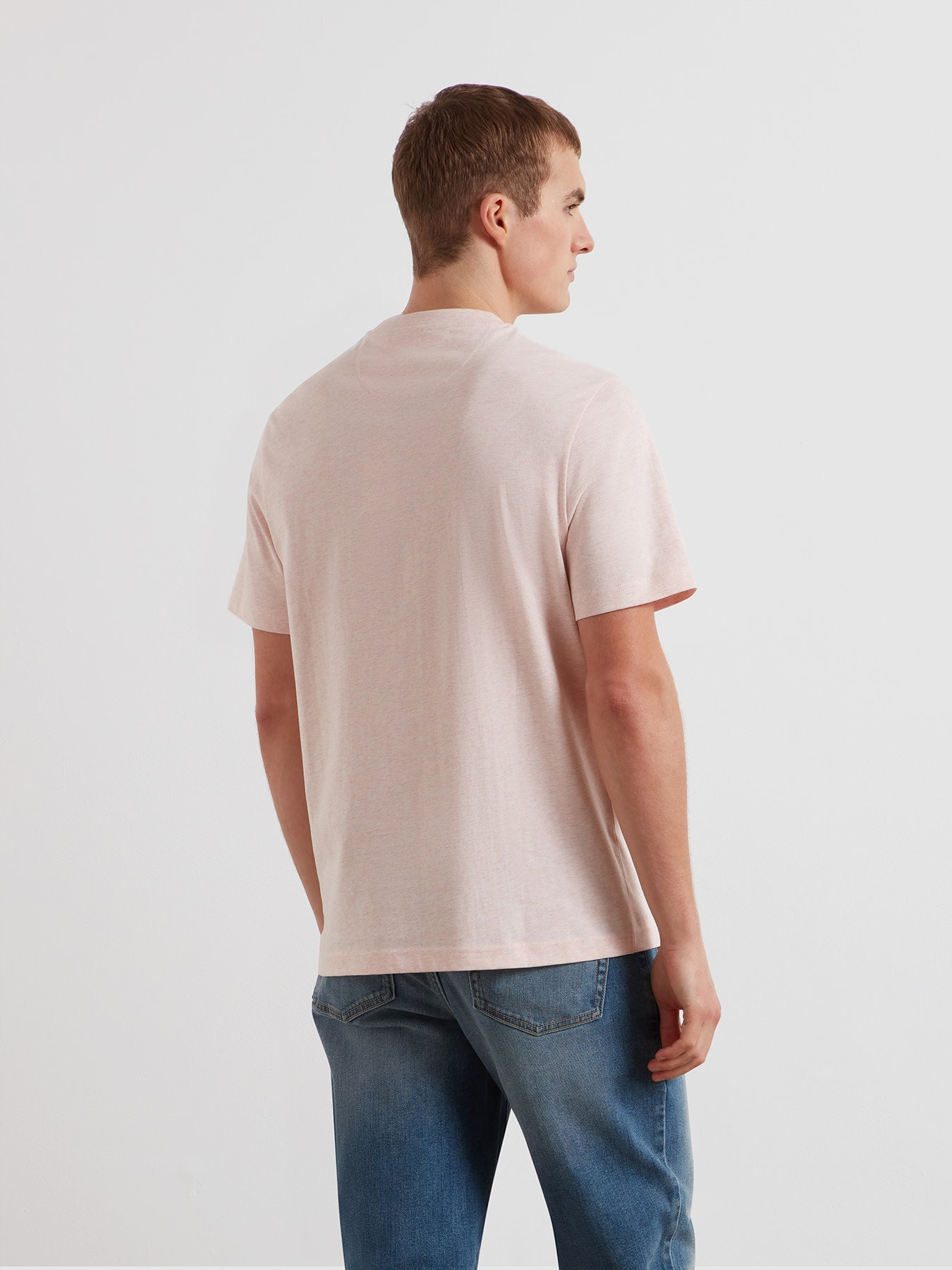 Farah Danny Regular Fit Organic Cotton T-Shirt In Pink Marl