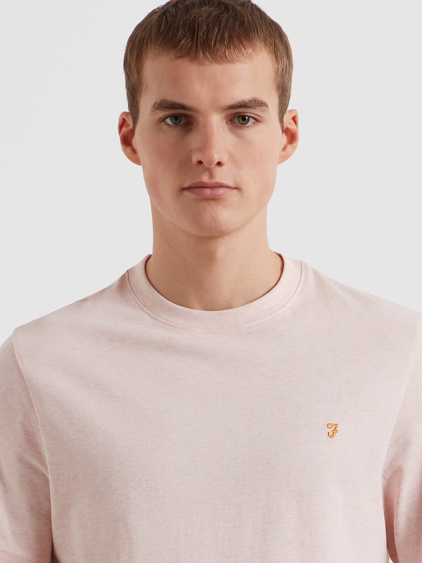 Farah Danny Regular Fit Organic Cotton T-Shirt In Pink Marl