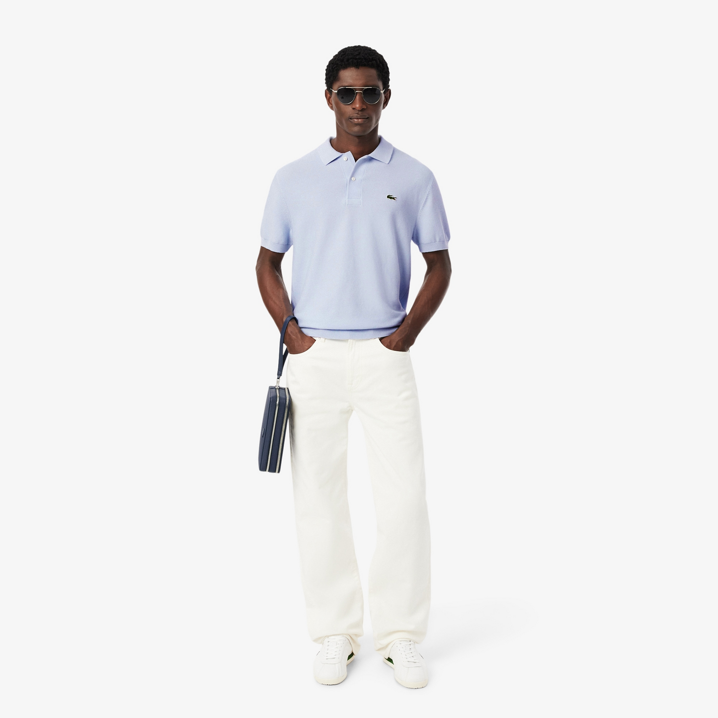 Lacoste Classic Fit Knitted Polo Shirt Light Blue