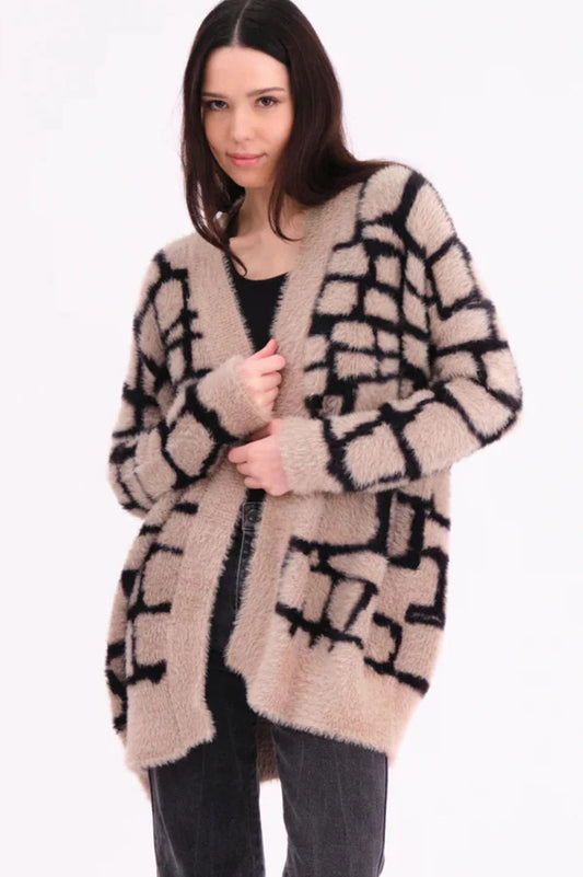 Religion Iris Cardigan Stone And Black