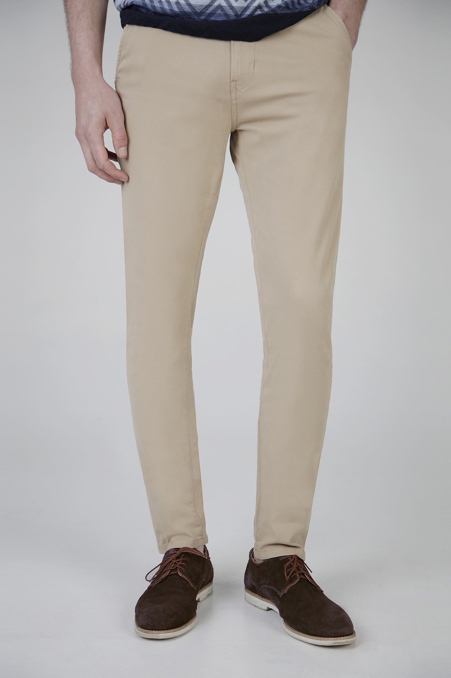 Mish Mash Slim Fit Mid Stretch Casual Cotton Bromley Stone Chino Trouser