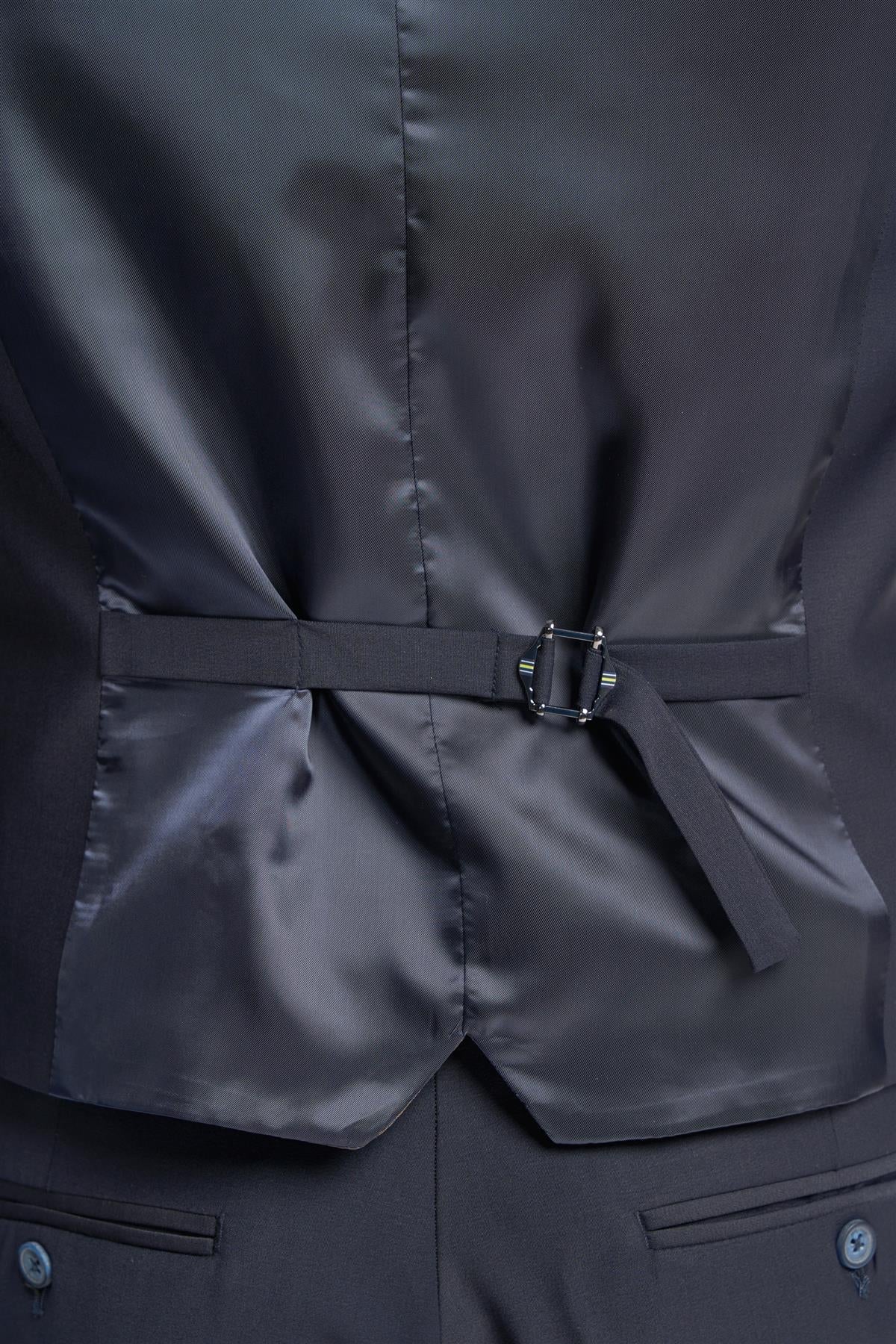 Cavani Bond Wool Rich Midnight Navy Waistcoat
