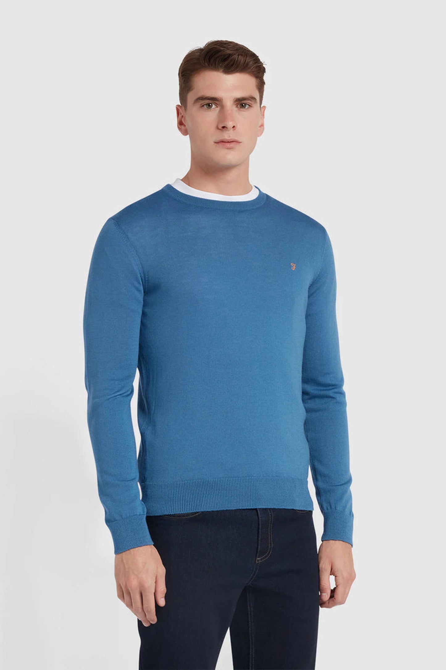 Farah Mullen Merino Wool Crew Neck Sweater