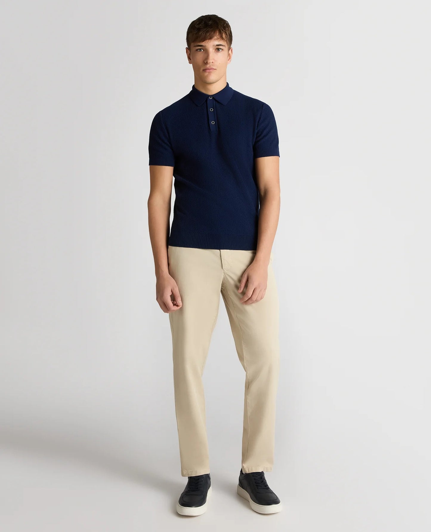 Remus Uomo Knitted Cotton Polo Shirt