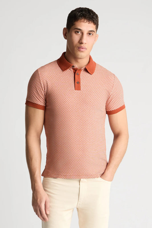 Remus Uomo Weave Design Stretch Polo Shirt