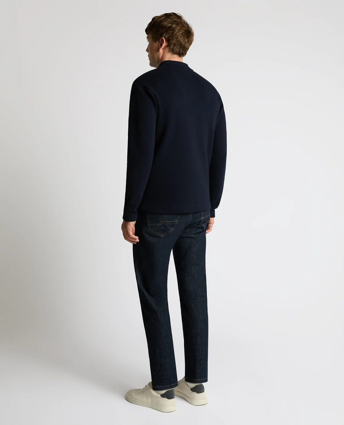Remus Uomo Stone Button Up Cotton Cardigan (Navy)