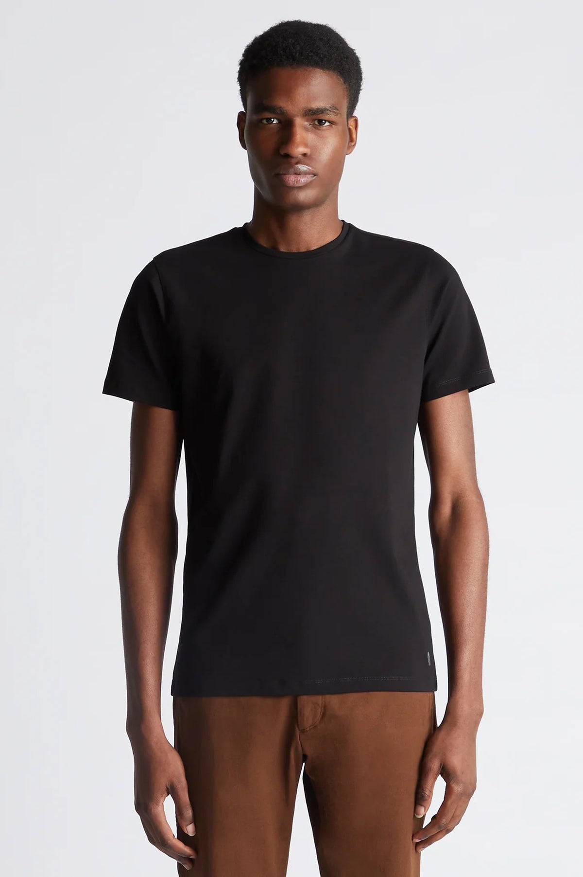 Remus Uomo Black Plain Stretch T-Shirt