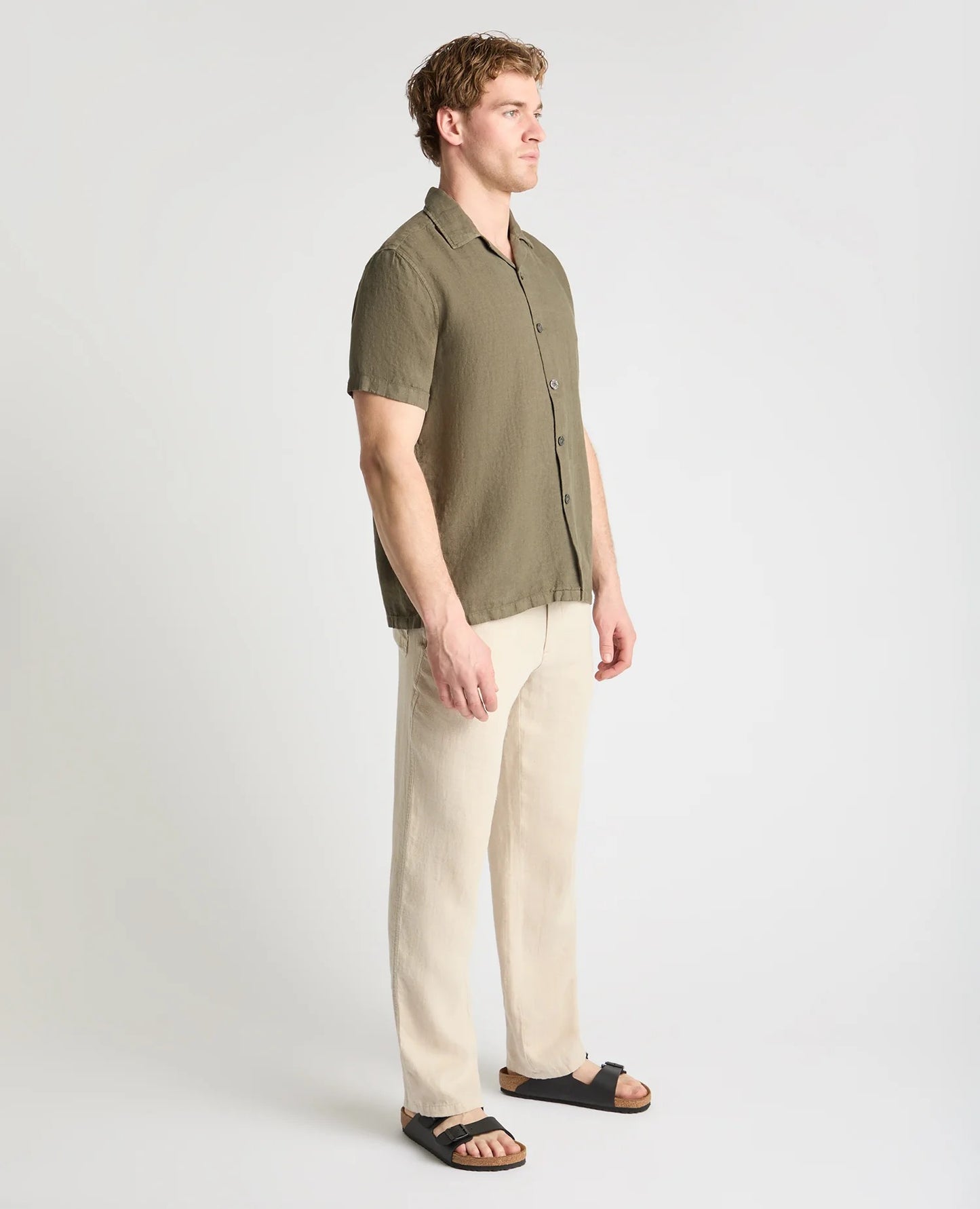 Remus Uomo Tapered Fit Short Sleeve Linen Shirt