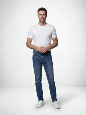 Mish Mash Tapered Fit Flex Indigo Mid Jean