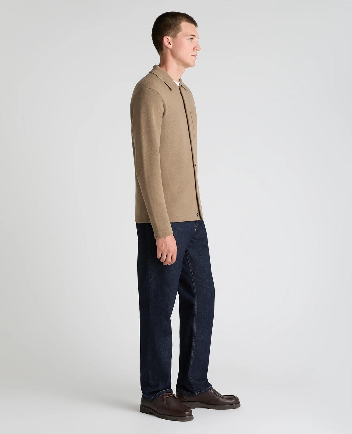 Remus Uomo Stone Button Up Cotton Cardigan