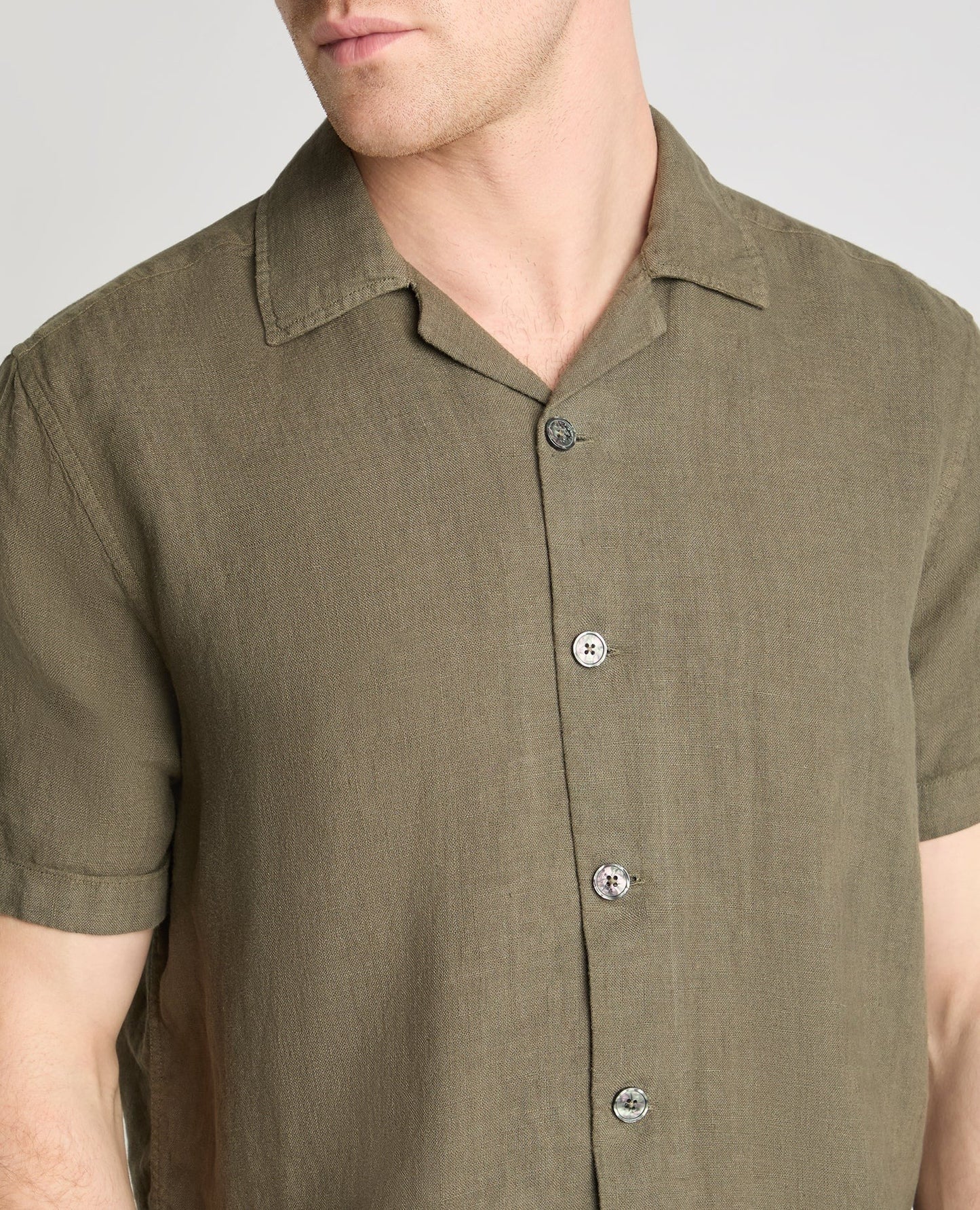 Remus Uomo Tapered Fit Short Sleeve Linen Shirt