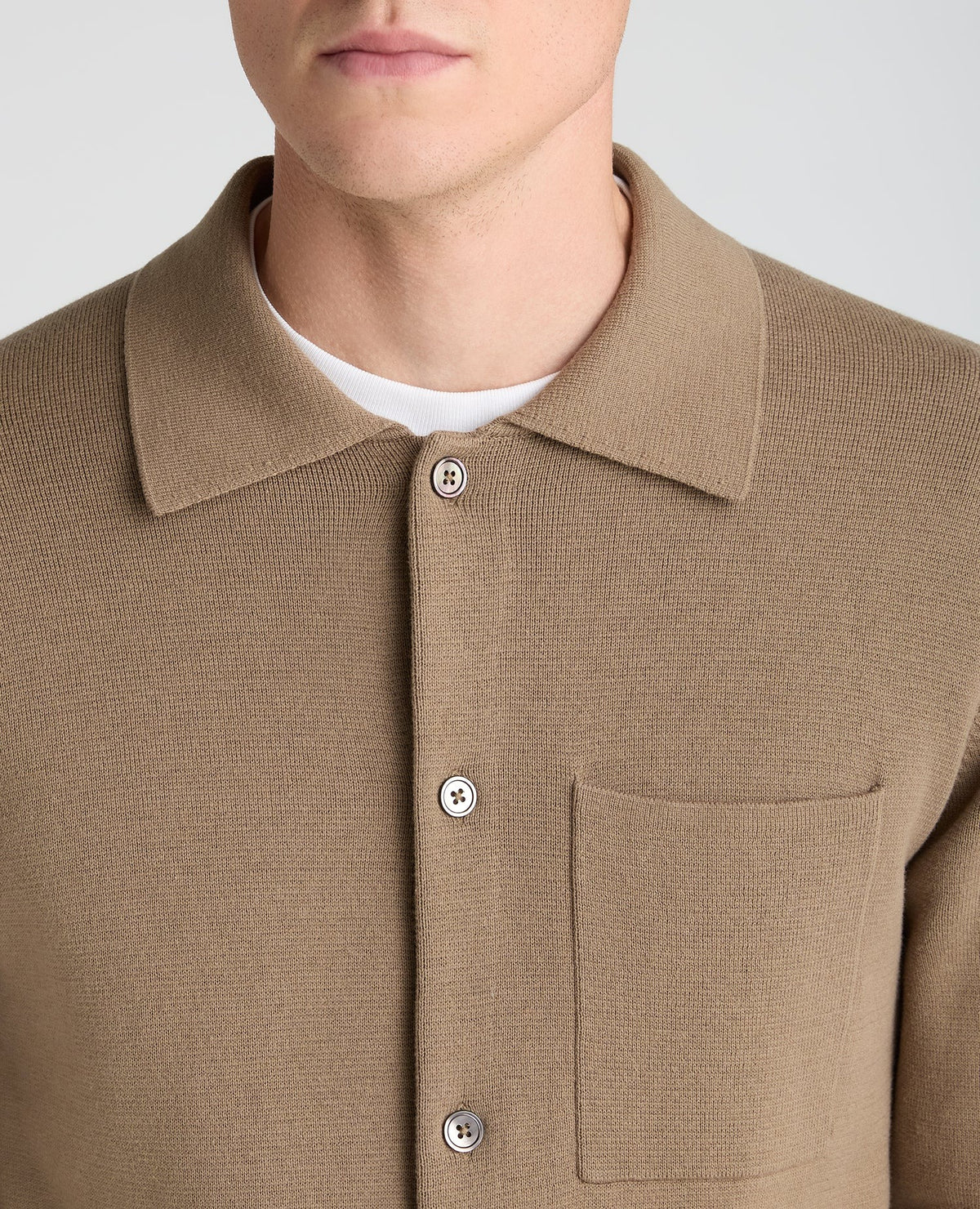 Remus Uomo Stone Button Up Cotton Cardigan