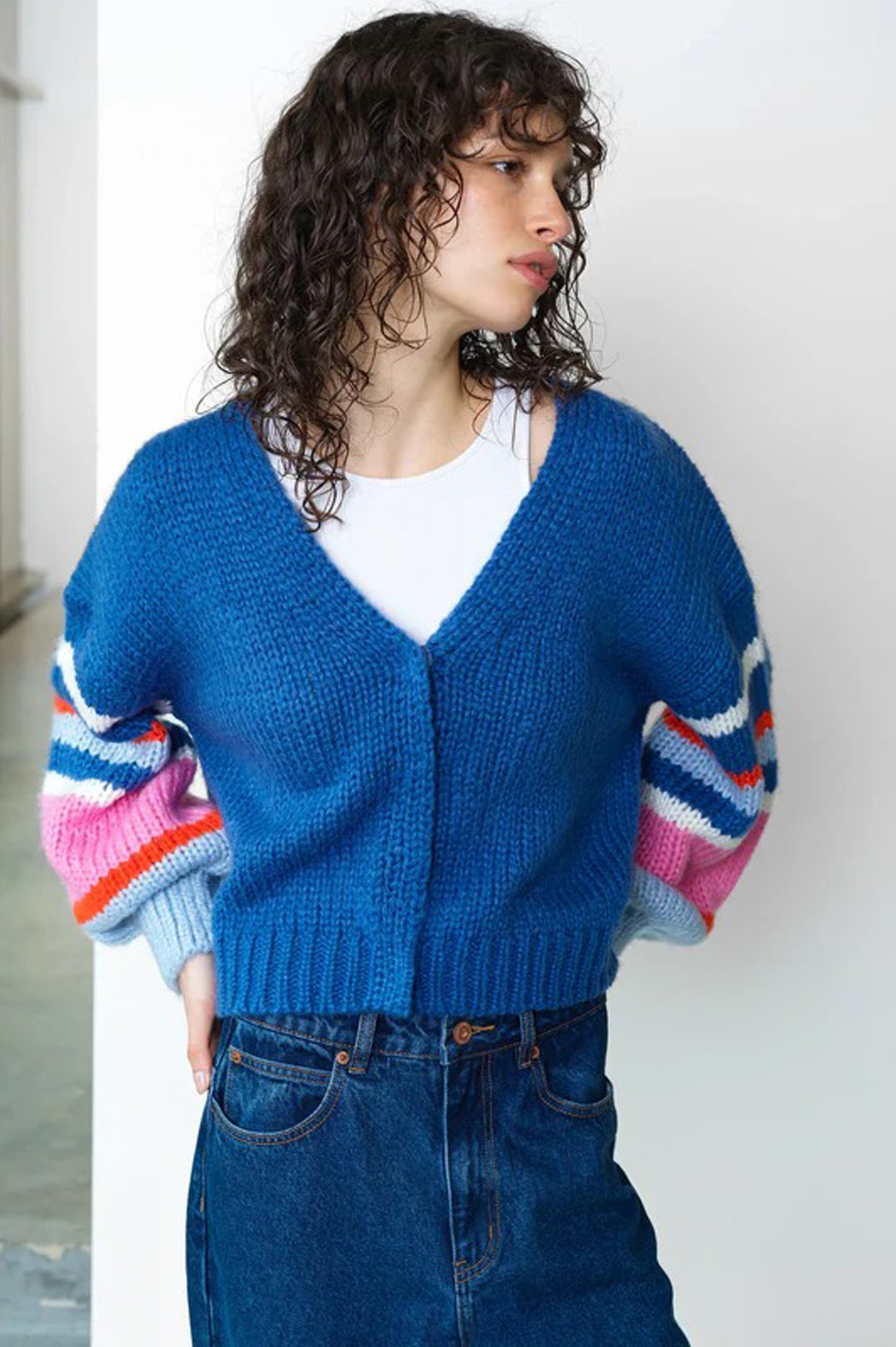 French Connection Monroe Colour Striped Sleeve Cardigan