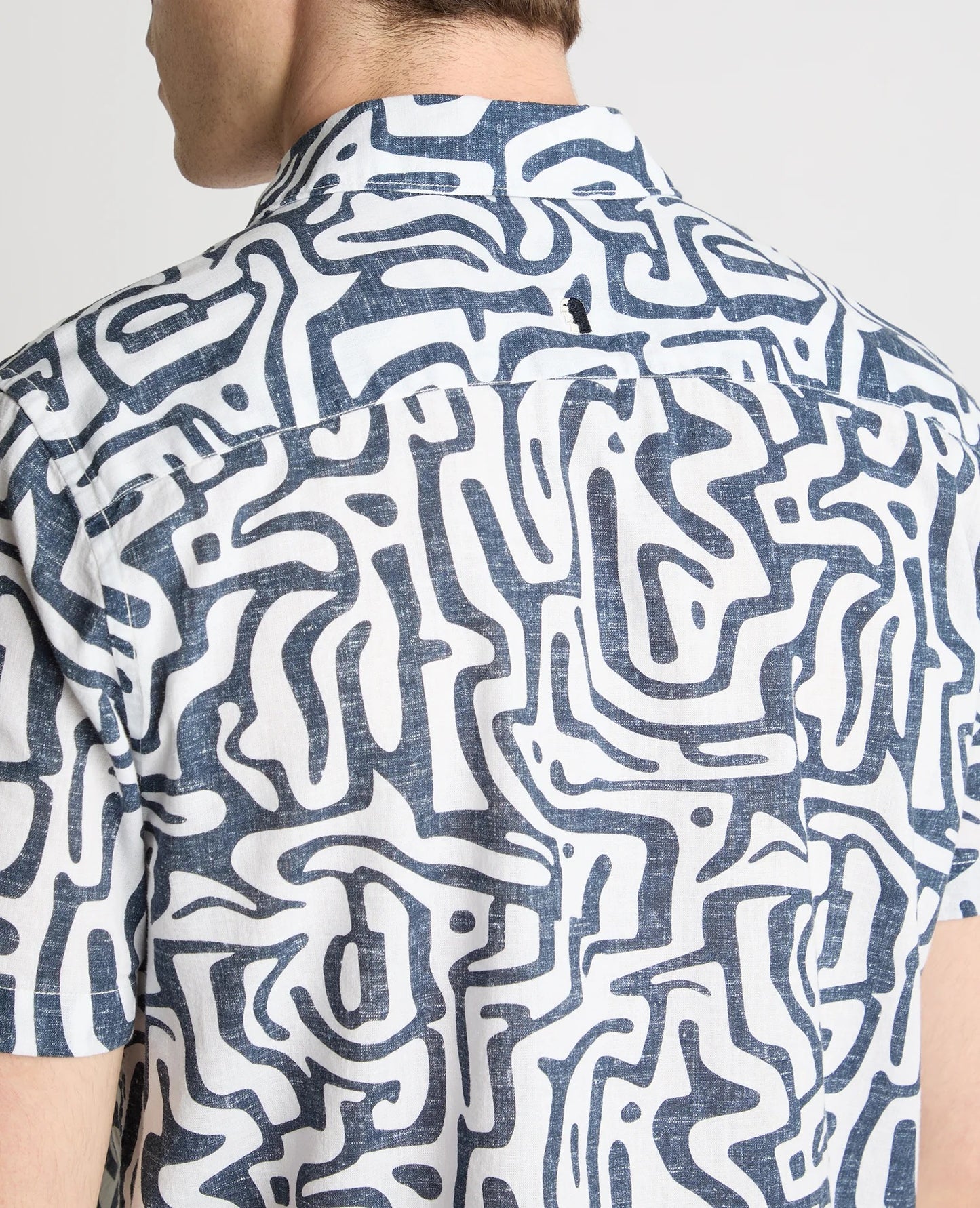 Remus Uomo Tapered Fit Cotton-Linen Print Shirt