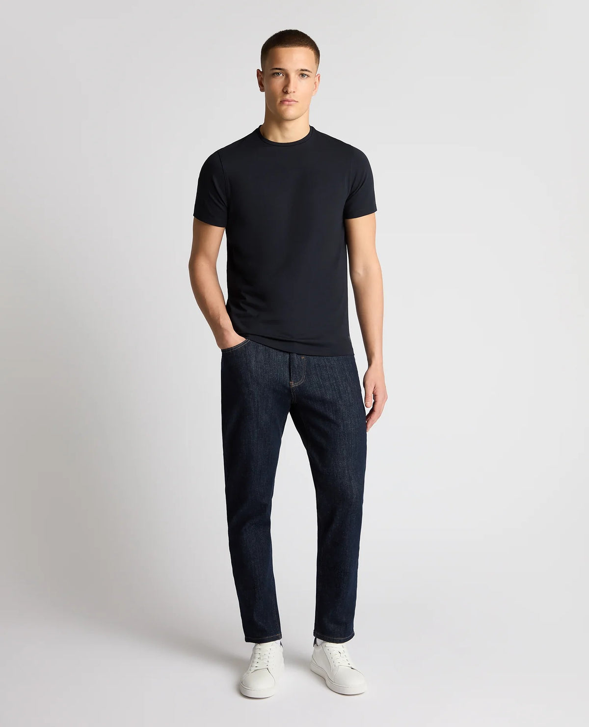 Remus Uomo Navy Plain Stretch T-Shirt