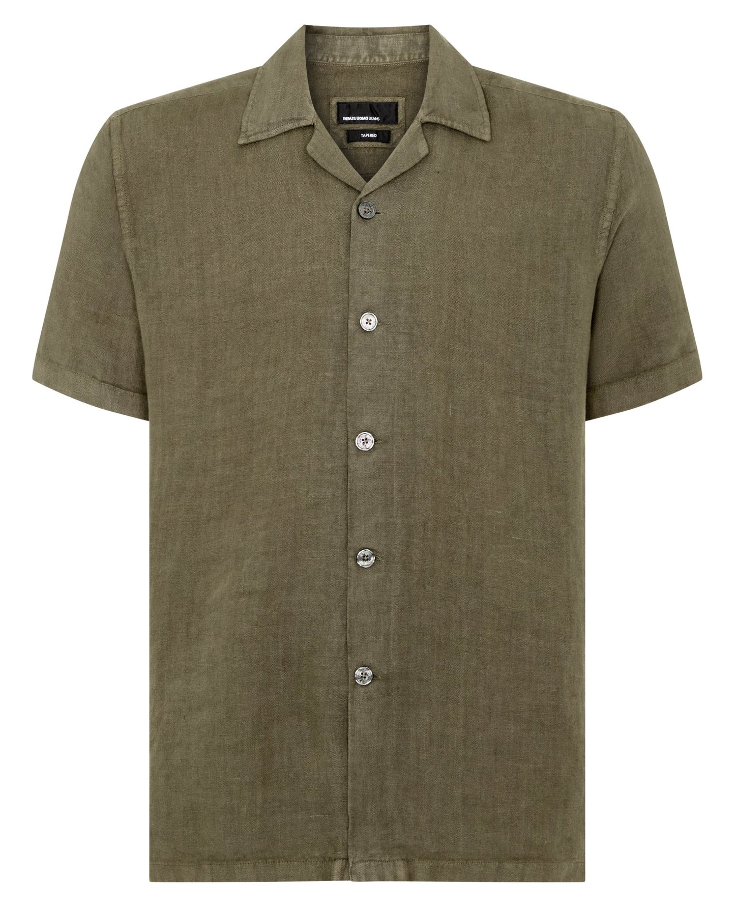 Remus Uomo Tapered Fit Short Sleeve Linen Shirt