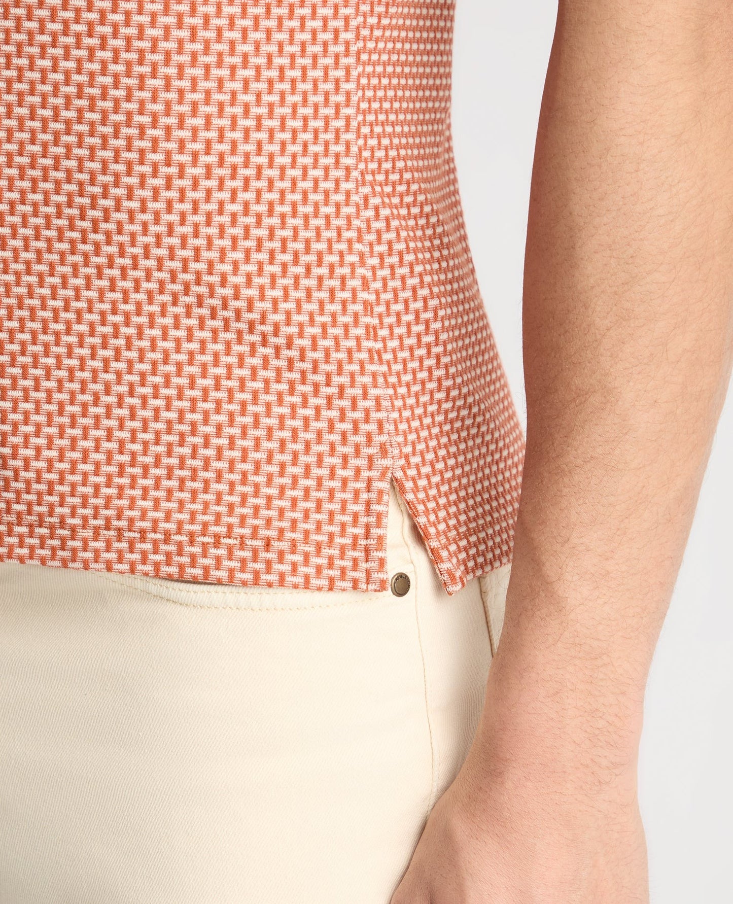 Remus Uomo Weave Design Stretch Polo Shirt