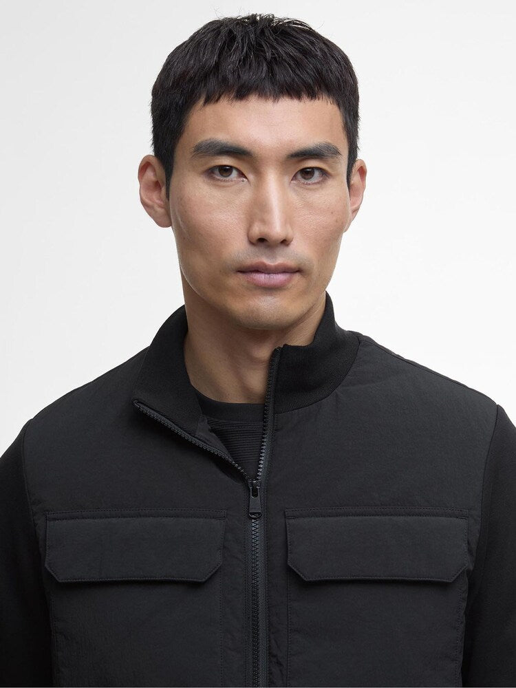 Barbour® International Black Ethan Quilted Sweat Jacket