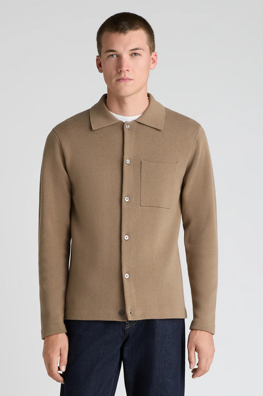 Remus Uomo Stone Button Up Cotton Cardigan