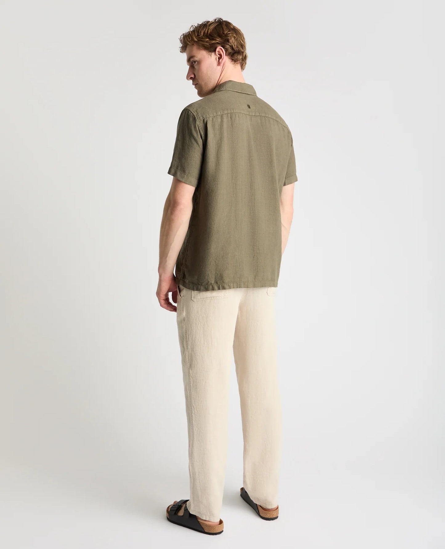 Remus Uomo Tapered Fit Short Sleeve Linen Shirt