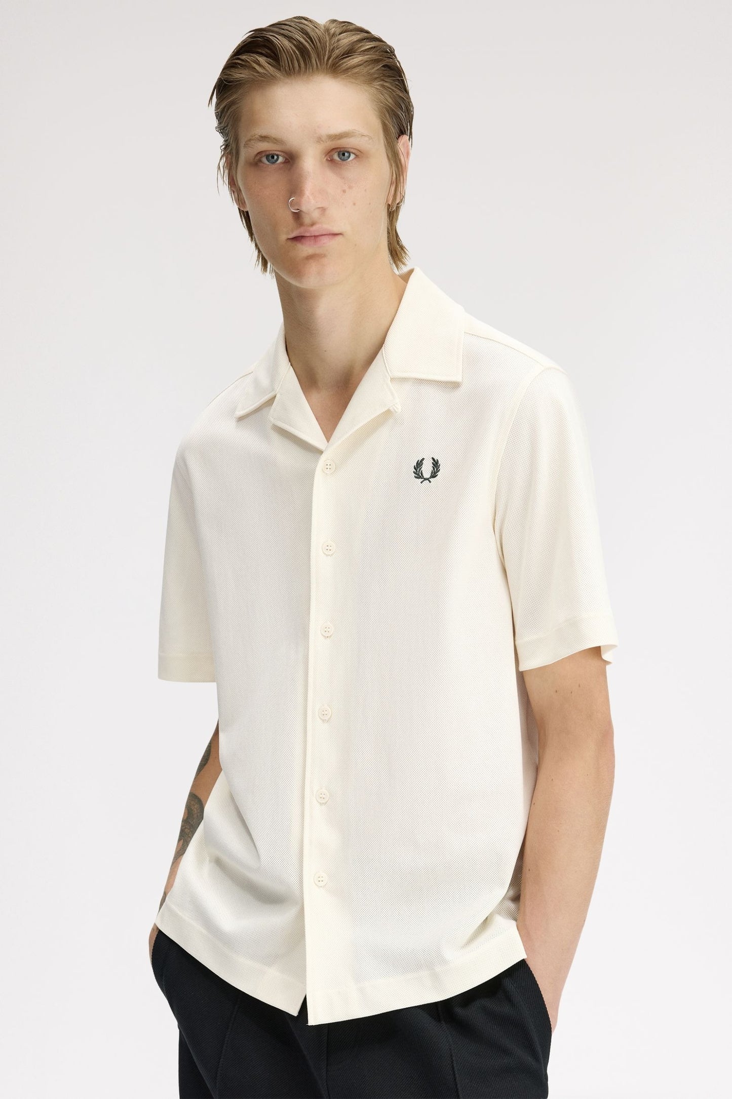 Fred Perry Compress Mesh Revere Collar Shirt M1745