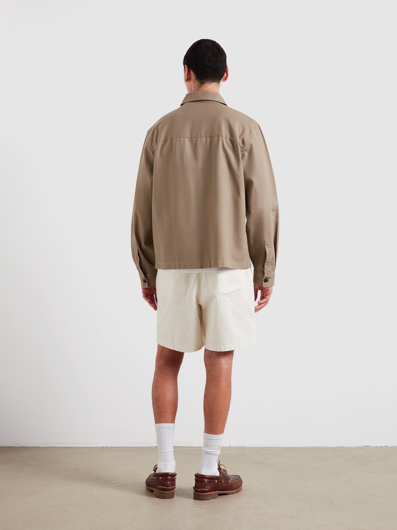 Farah Marshall Overshirt In Ashen Taupe