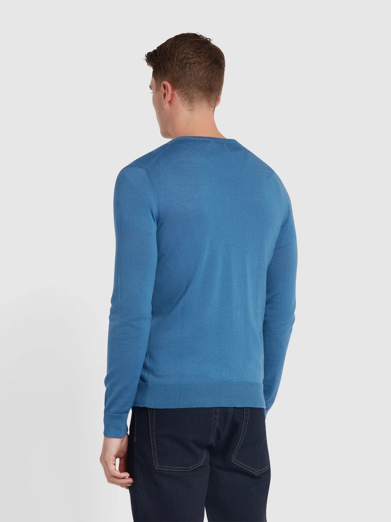 Farah Mullen Merino Wool Crew Neck Sweater