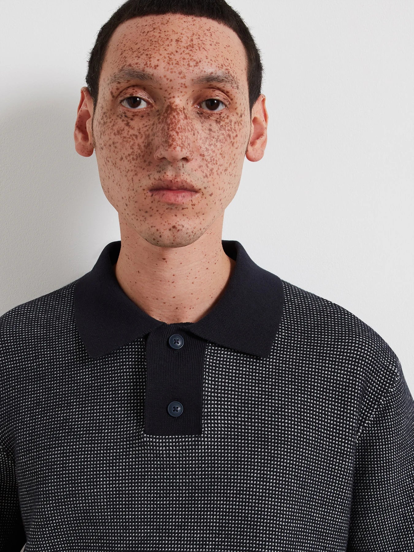 Farah Birch Knitted Polo Shirt In True Navy